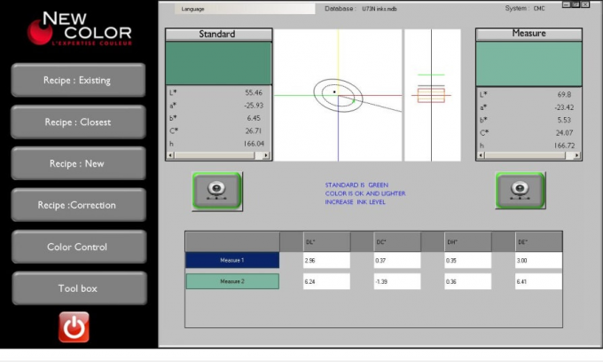 एक कलरमीटर मैचिंग सॉफ्टवेयर का उपयोग करके नया रंग निर्माण सॉफ्टवेयर